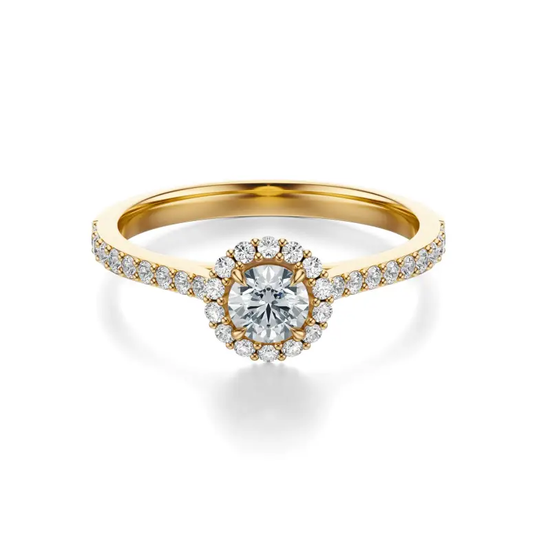 Pierścionek zaręczynowy złoty z diamentami